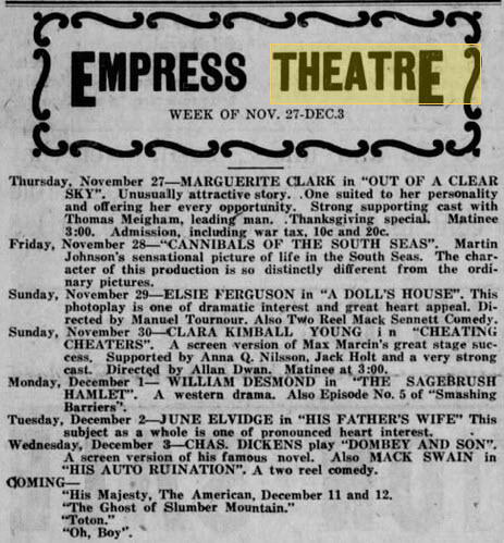 Empress Theatre - 26 Nov 1919 (newer photo)